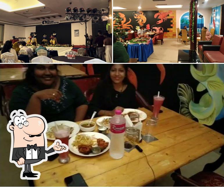 Take a seat at one of the tables at The Fisherman's Bay