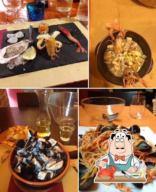 Prova tra i vari prodotti di cucina di mare offerti a La Cozzeria