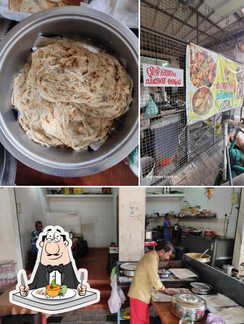 Take a look at the picture depicting food and interior at Kandhari chicken