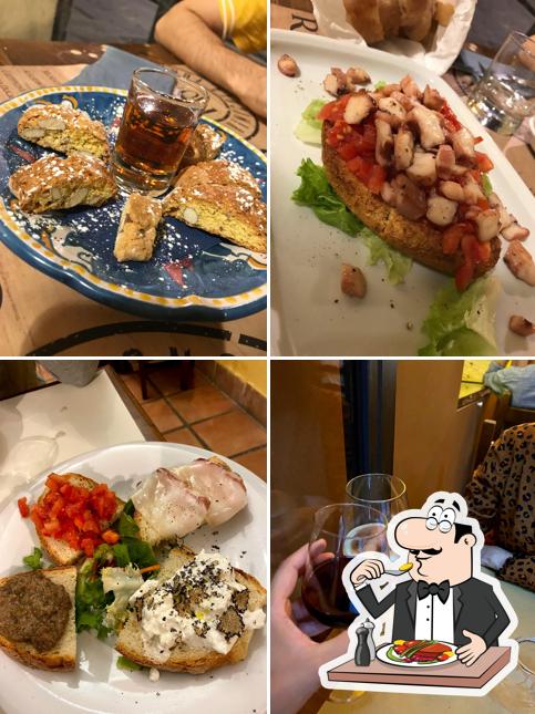 Platti al Osteria cacio e vino all'antico Borgo