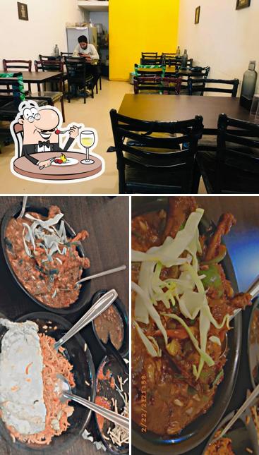 Check out the picture showing food and interior at The Spicy Katta