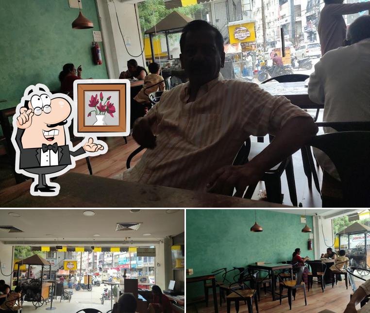 The interior of Sattvahaar Cafe