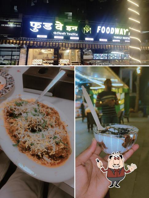 The photo of food and interior at Foodway inn family restaurant