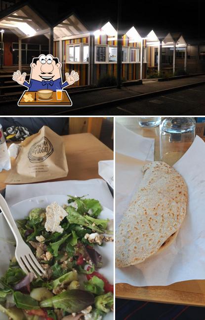 La cibo e esterno del ristorante