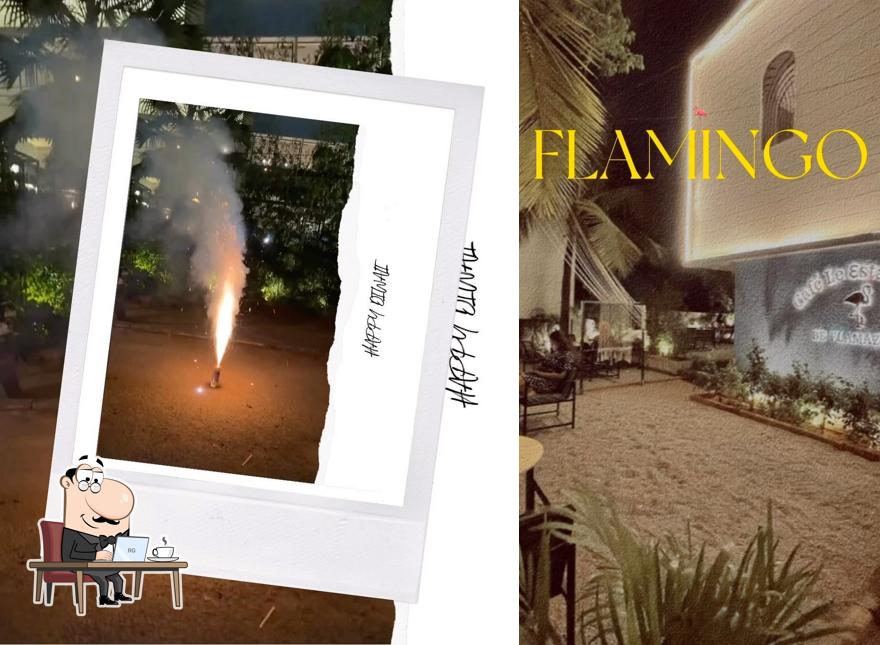 Take a seat at one of the tables at La Flamingo Cafe