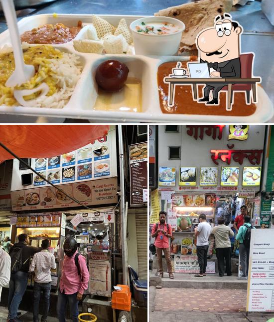 The image of interior and food at Gargi Snacks
