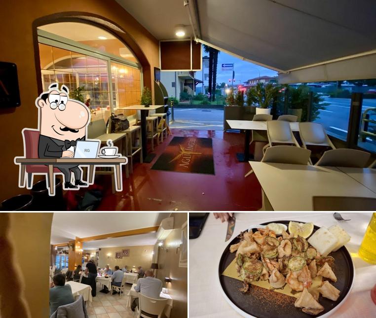 La interni e cibo del ristorante