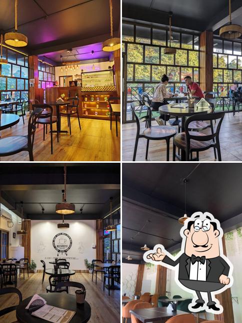 Take a seat at one of the tables at Cafe Mocha bean