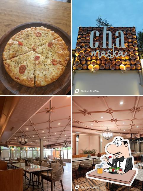 The image of food and interior at ChaMaska