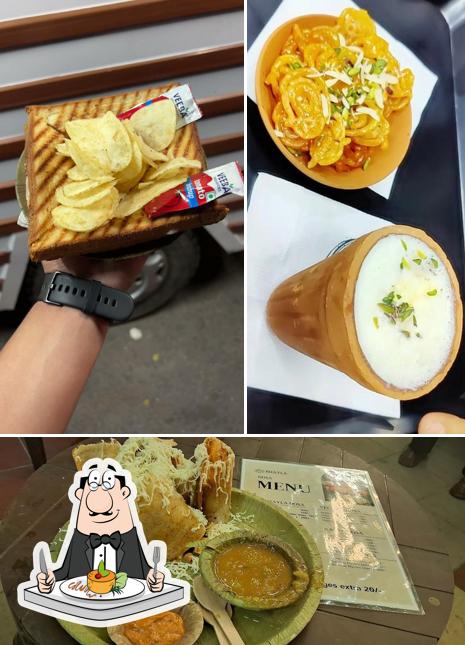 Food at Bhayla Best dosa chai jalebi chaat pav bhaji and shakes
