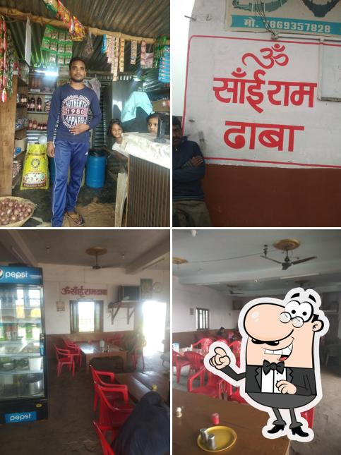 Take a look at the picture depicting interior and food at Om Sai Ram Dhaba
