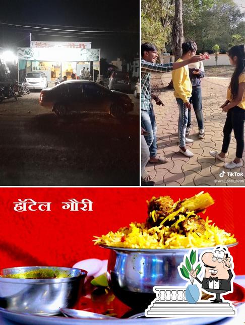 This is the picture depicting exterior and food at Hotel Gauri Mohol