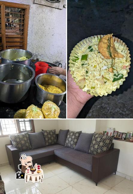 This is the photo displaying food and interior at Shamanur Mandakki Hotel