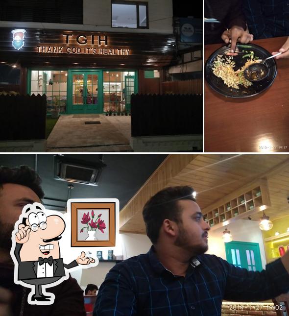 Take a seat at one of the tables at TGIH - Thank God It’s Healthy !