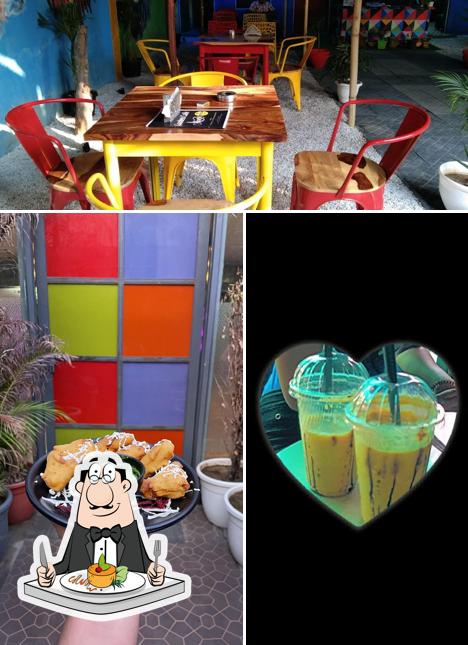 This is the photo showing food and interior at The Garden Cafe