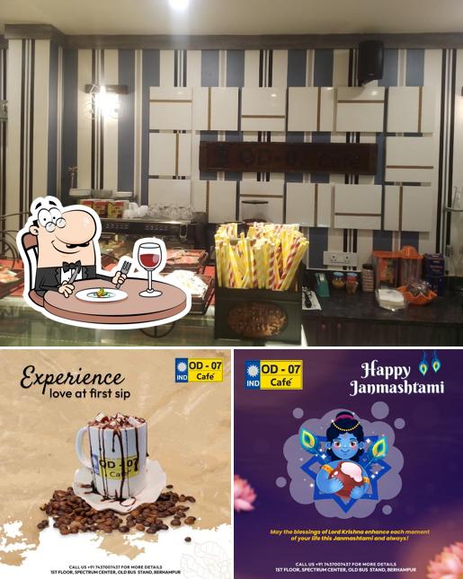 The image of food and exterior at OD 07 Cafe
