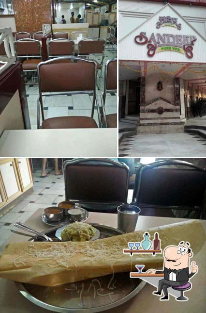 The interior of Sandeep Pure Veg