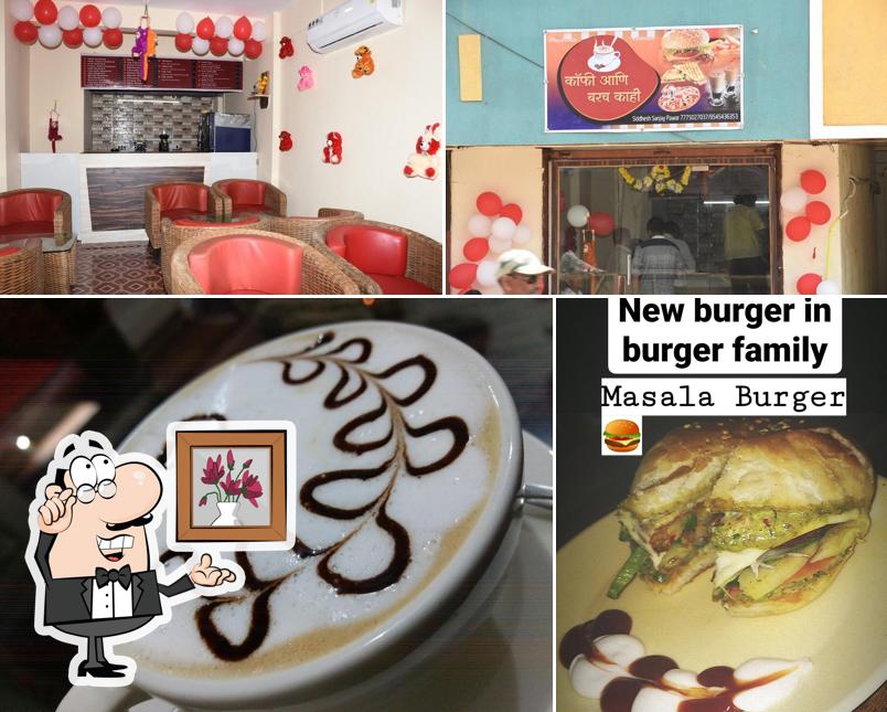 Take a seat at one of the tables at Coffee ani barach kahi