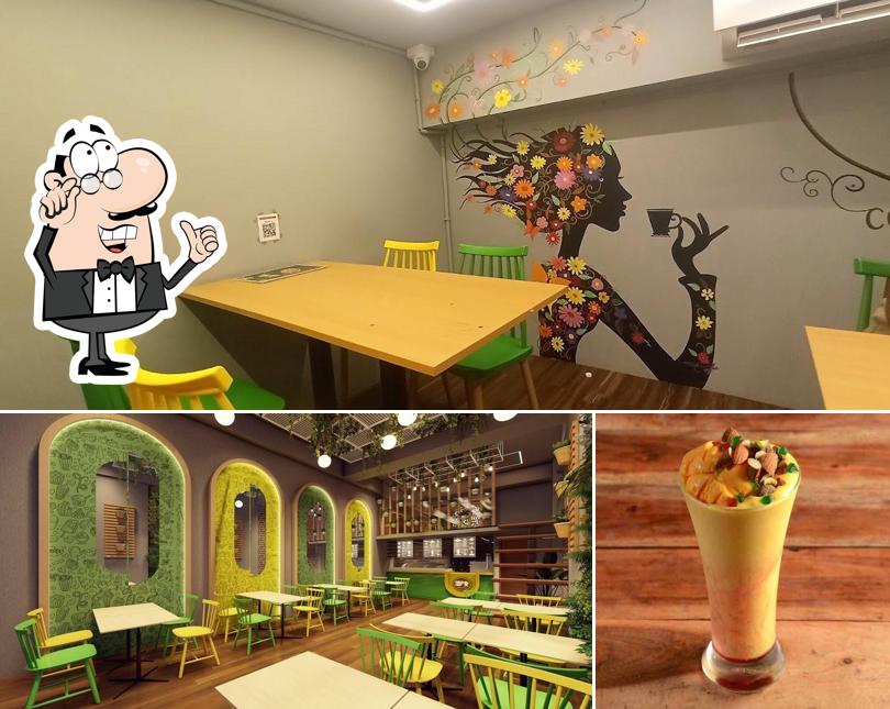 Among various things one can find interior and beverage at Cheesy Crazy Cafe