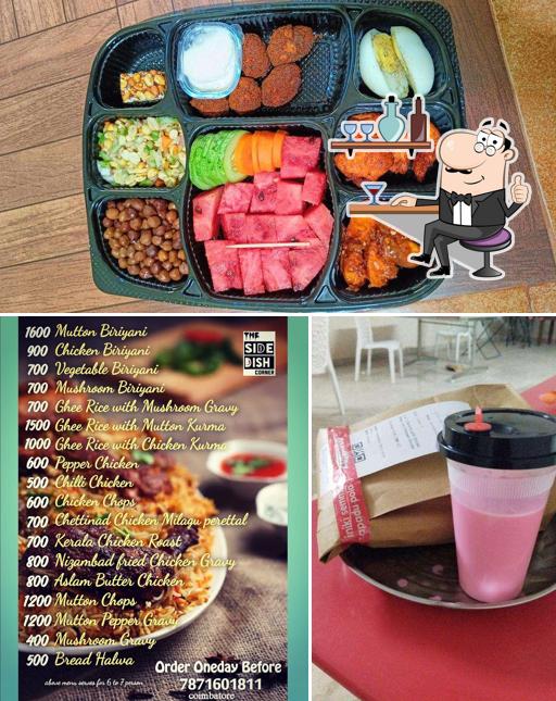 This is the photo displaying interior and food at The Side Dish Company