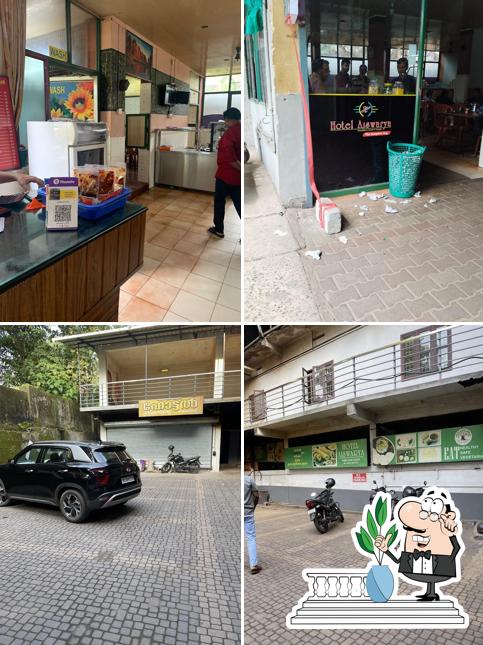 The restaurant's exterior and food
