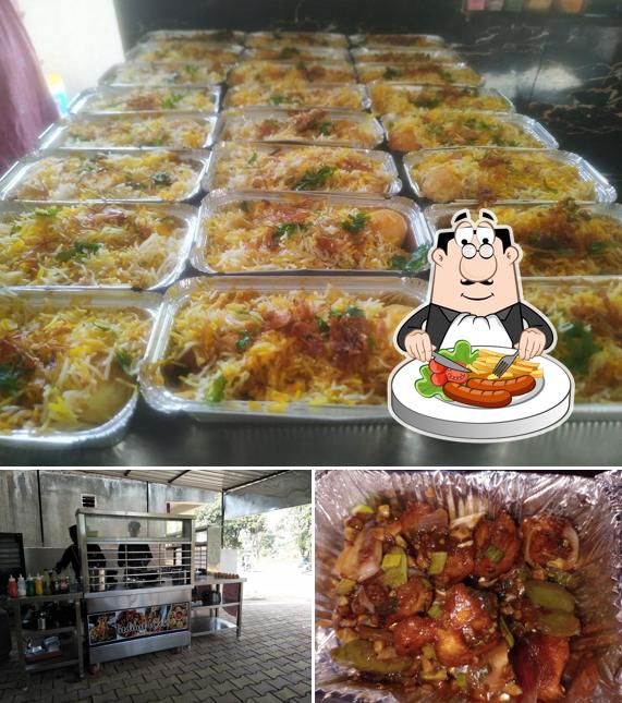 This is the image depicting food and interior at Indian Wok