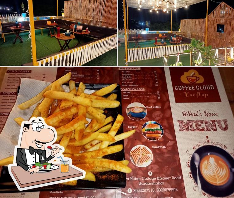 The picture of food and interior at coffee cloud