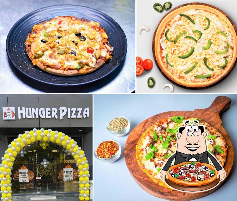 Try out pizza at Hunger Pizzaa