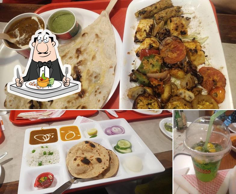 Among various things one can find food and beverage at Bikanervala