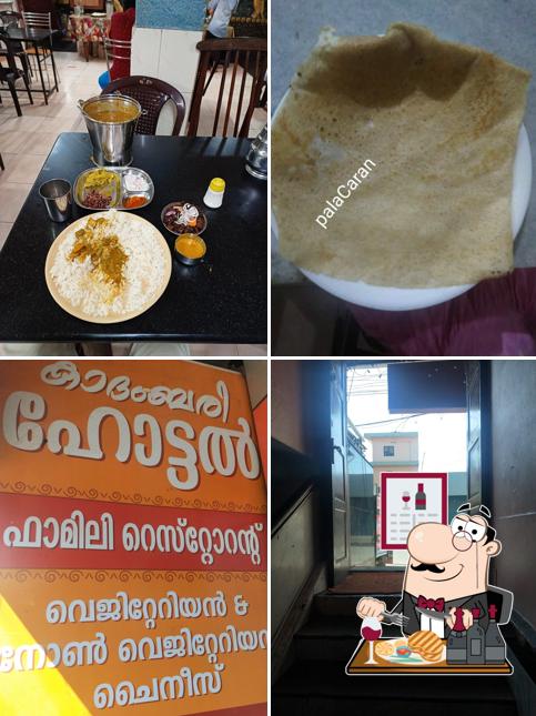 Get meat dishes at Kadhambari Hotel