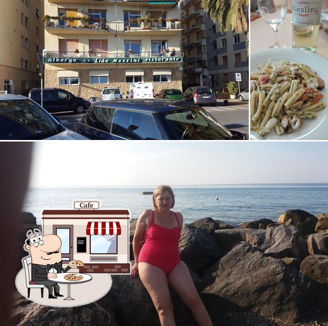 La esterno e cibo del ristorante