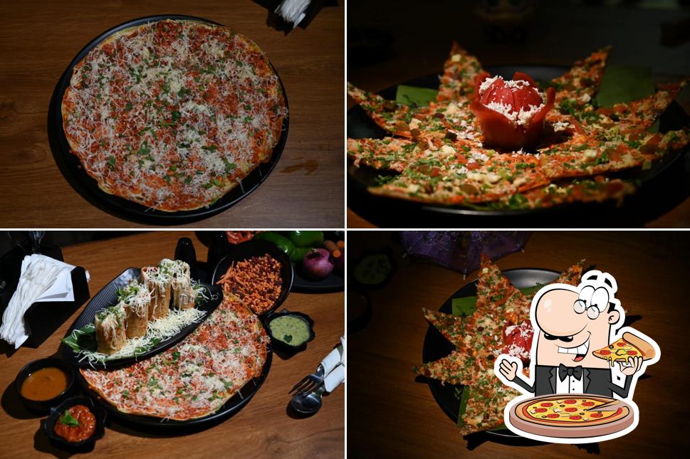 Order pizza at Yellow Paper Dosa