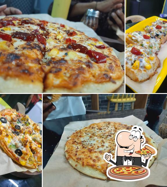 Pick pizza at Veggie House