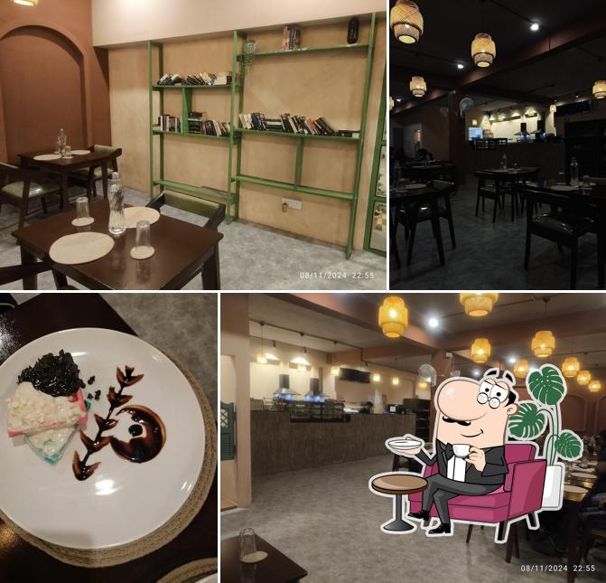 Take a seat at one of the tables at It's Brown & Roasted