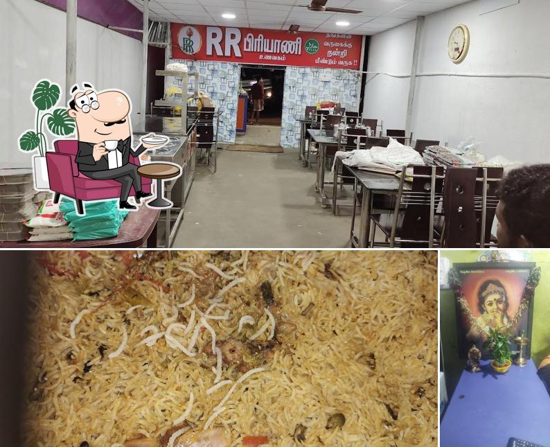The restaurant's interior and food