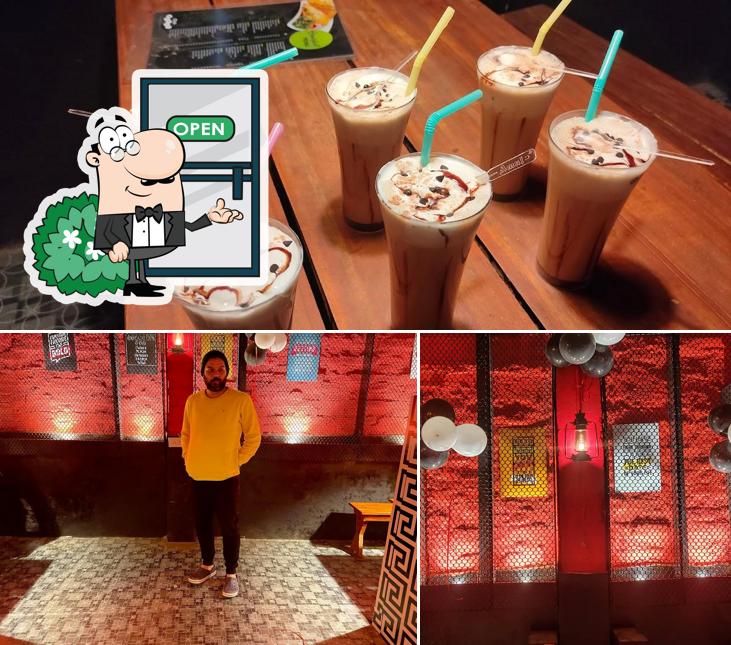 The restaurant's exterior and beverage