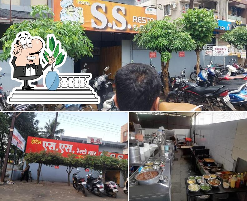The photo of exterior and food at S.S. Resto Bar