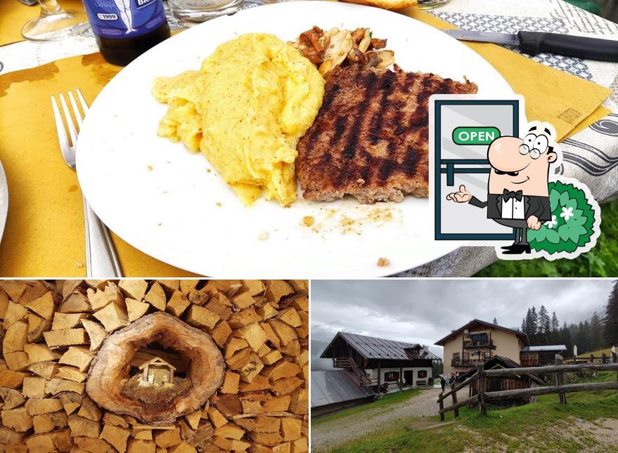 Dai un’occhiata alla immagine che mostra la esterno e cibo di Malga Mondifrà