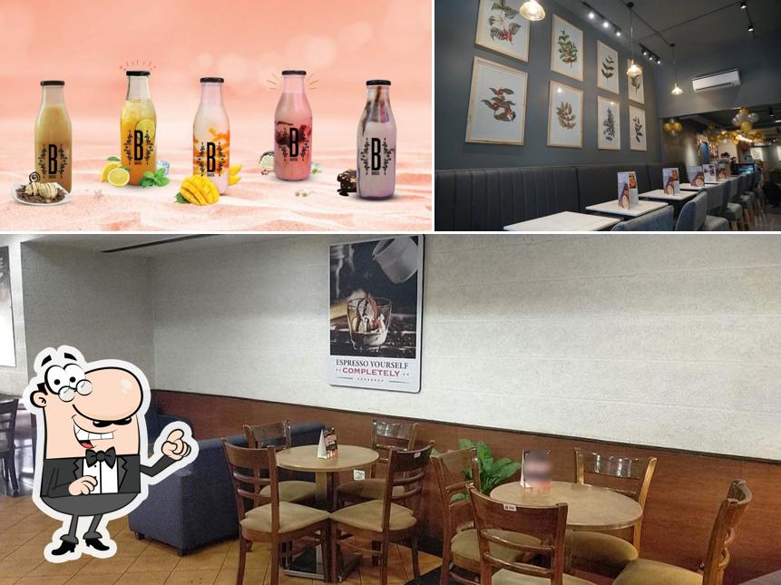 Take a look at the image displaying interior and beverage at BARISTA