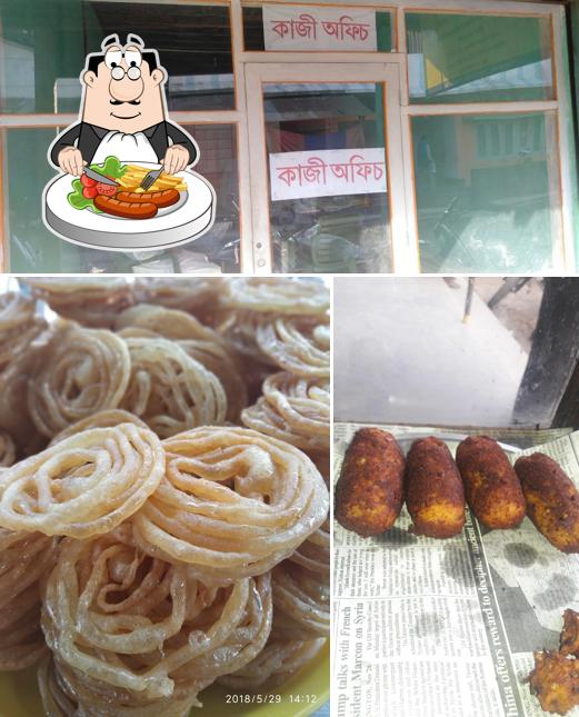 Take a look at the picture showing food and interior at Mojnu Hotel
