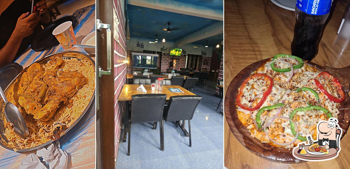 Get pizza at Fishtails Restaurant