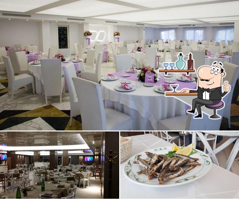La interni e cibo del ristorante