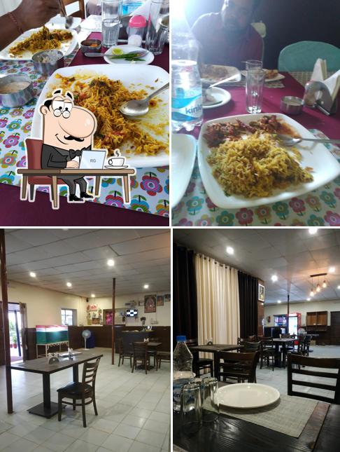 Take a seat at one of the tables at SunShine Restaurant