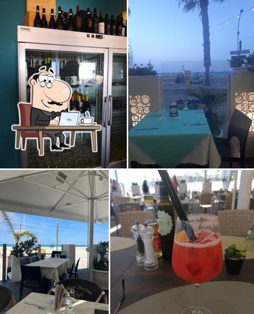 Gli interni di Blue Marine Café