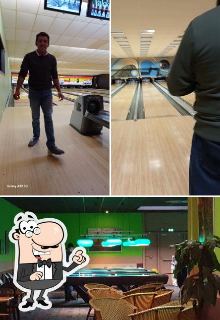 Installez-vous à l'une des tables de Bowling Amilly