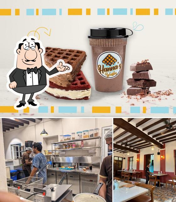The image of Hanna's Waffles’s interior and food