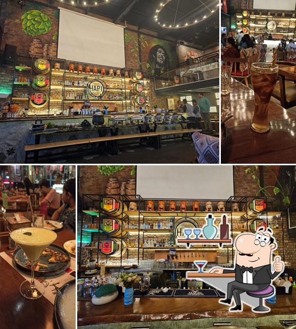 The interior of R Hapi Restaurant Mira Road