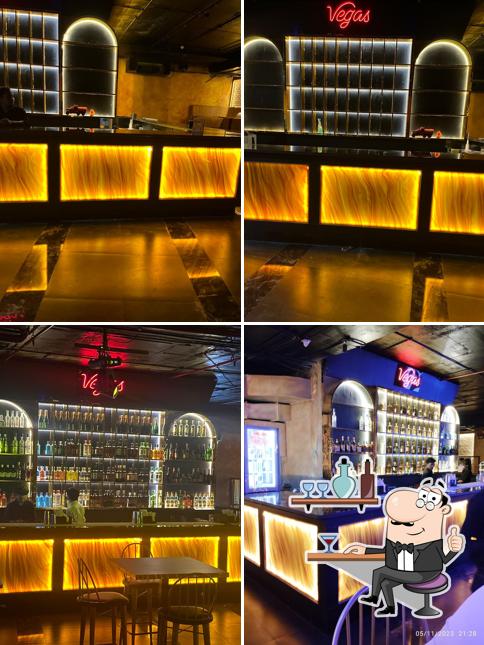 The picture of interior and food at Vegas The Night Club
