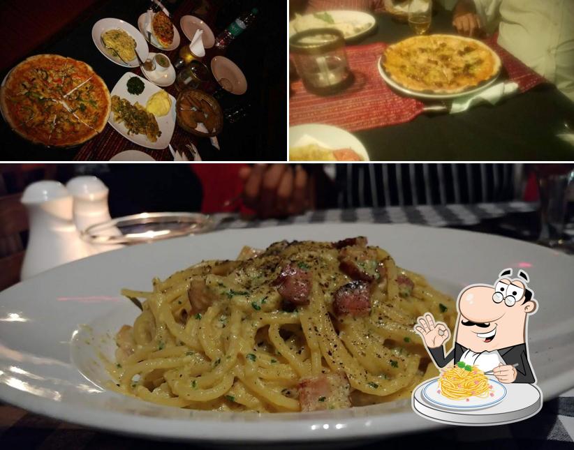 Spaghetti carbonara at Basilico