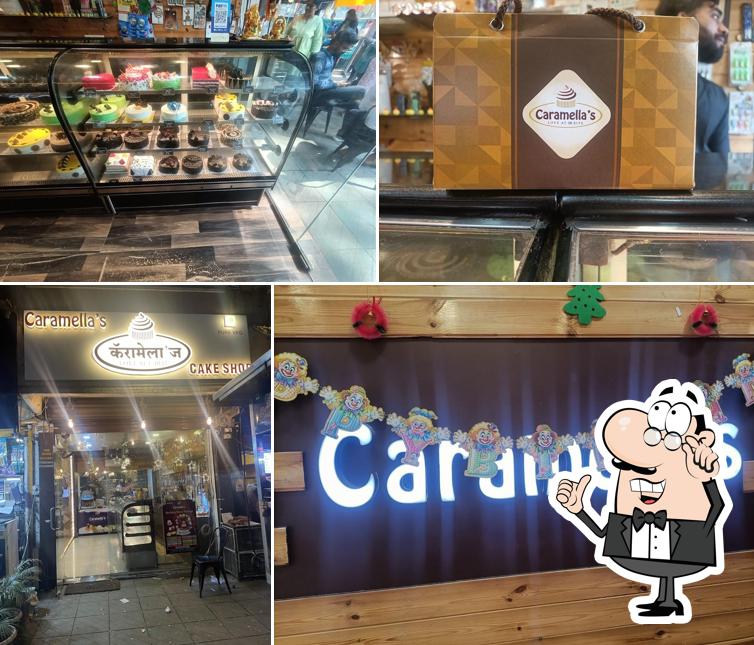 Take a seat at one of the tables at Caramella's cake shop Dhole Patil road , Pune